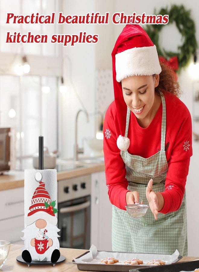 Otoolling Holiday Interchangeable Paper Towel Holder Countertop Gnome Metal Stand Towels Paper Holder with 15 Set Magnets Decoration Seasonal Kitchen Decor Kit for Indoor Accessories - Image 4